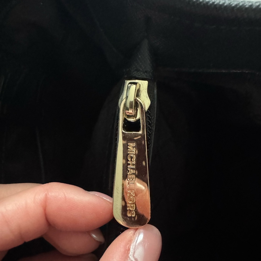 Michael Kors Black Leather Tote with Gold Hardware - Picture 10 of 10